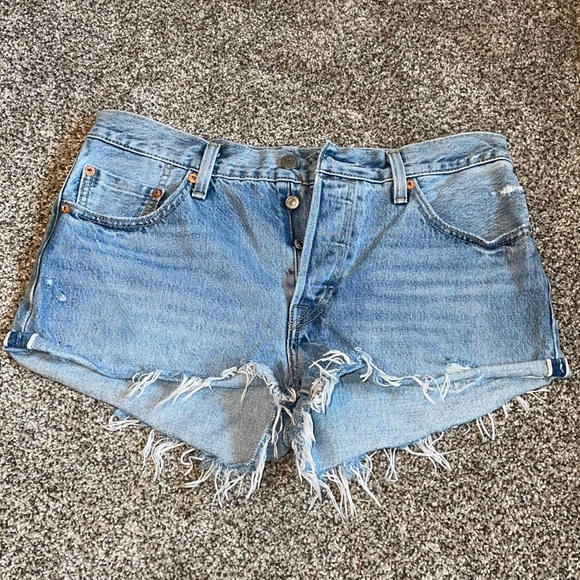 Levi's Pants - Levi 501 Distressed Light wash Shorts